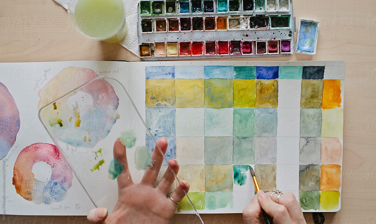 Watercolor Mixing Chart With Color Wheel