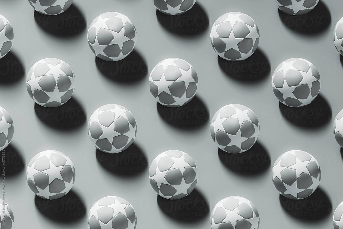 Football Ball Pattern on a Gray Background