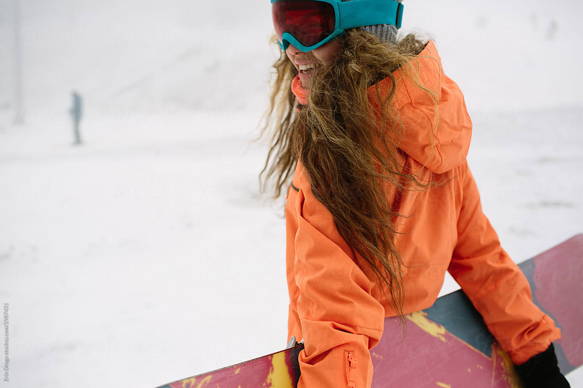 Teen Girl In Snow Wearing Snow Gear