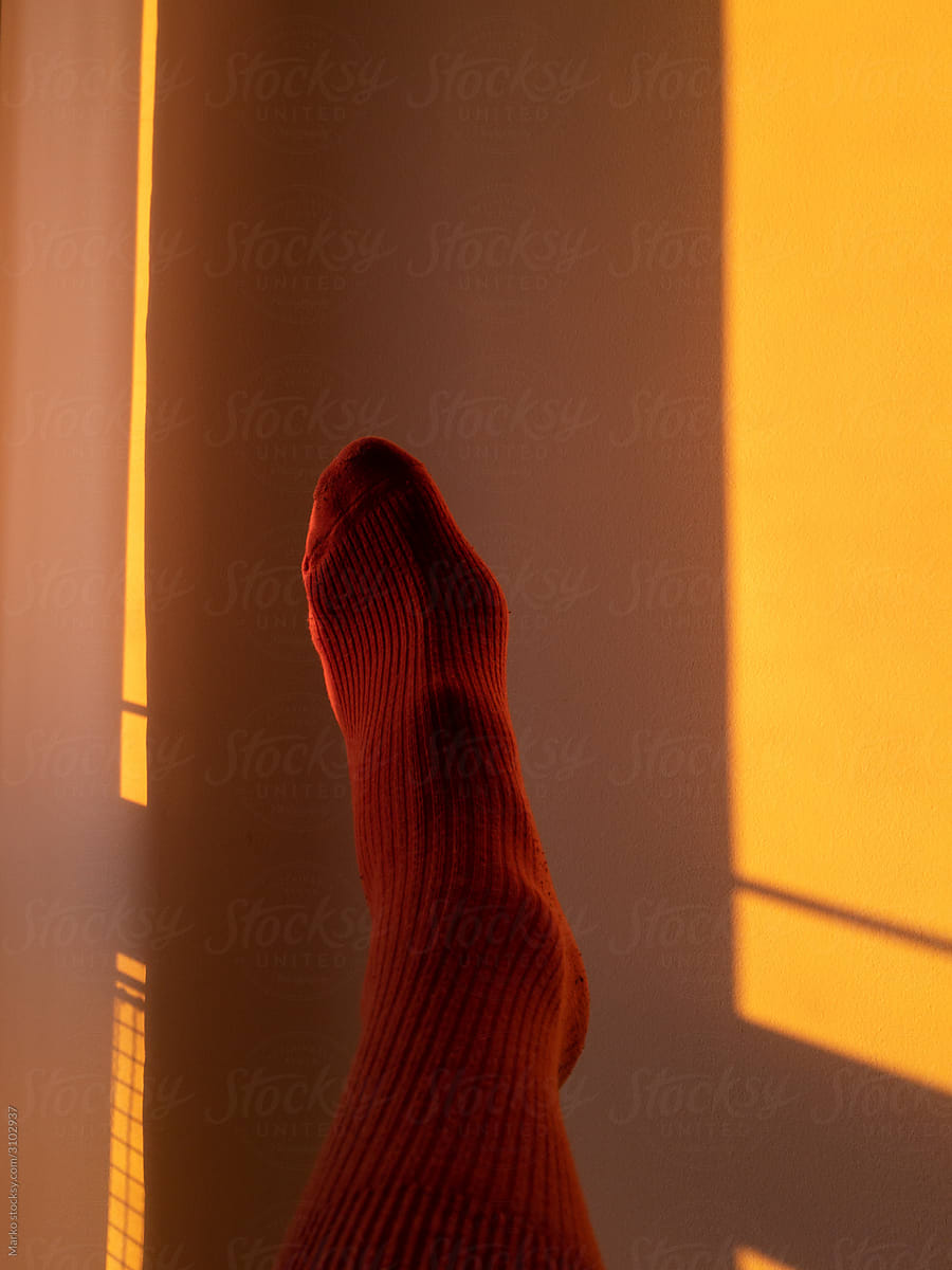 Foot in a red sock
