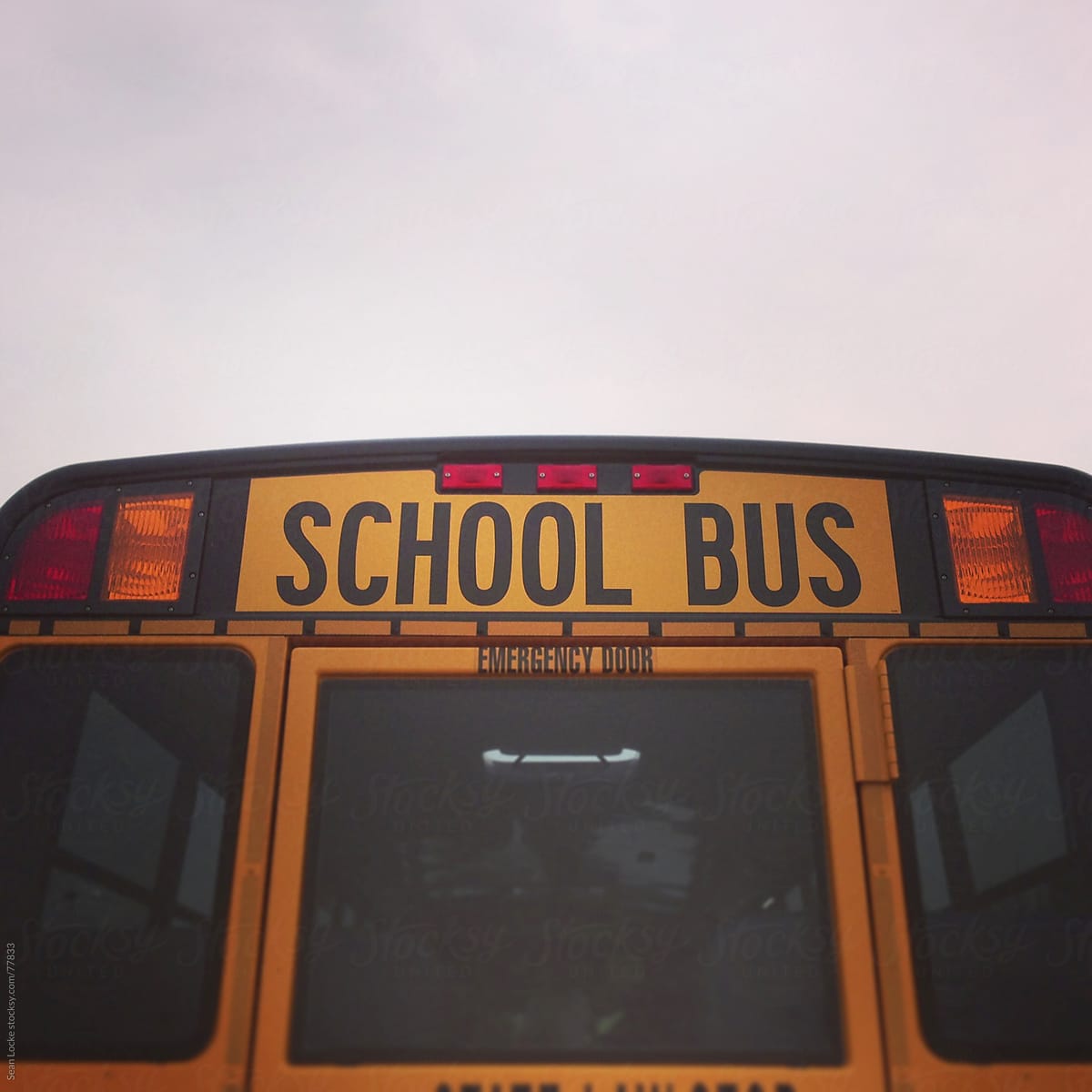 School Bus: Rear View of School Bus