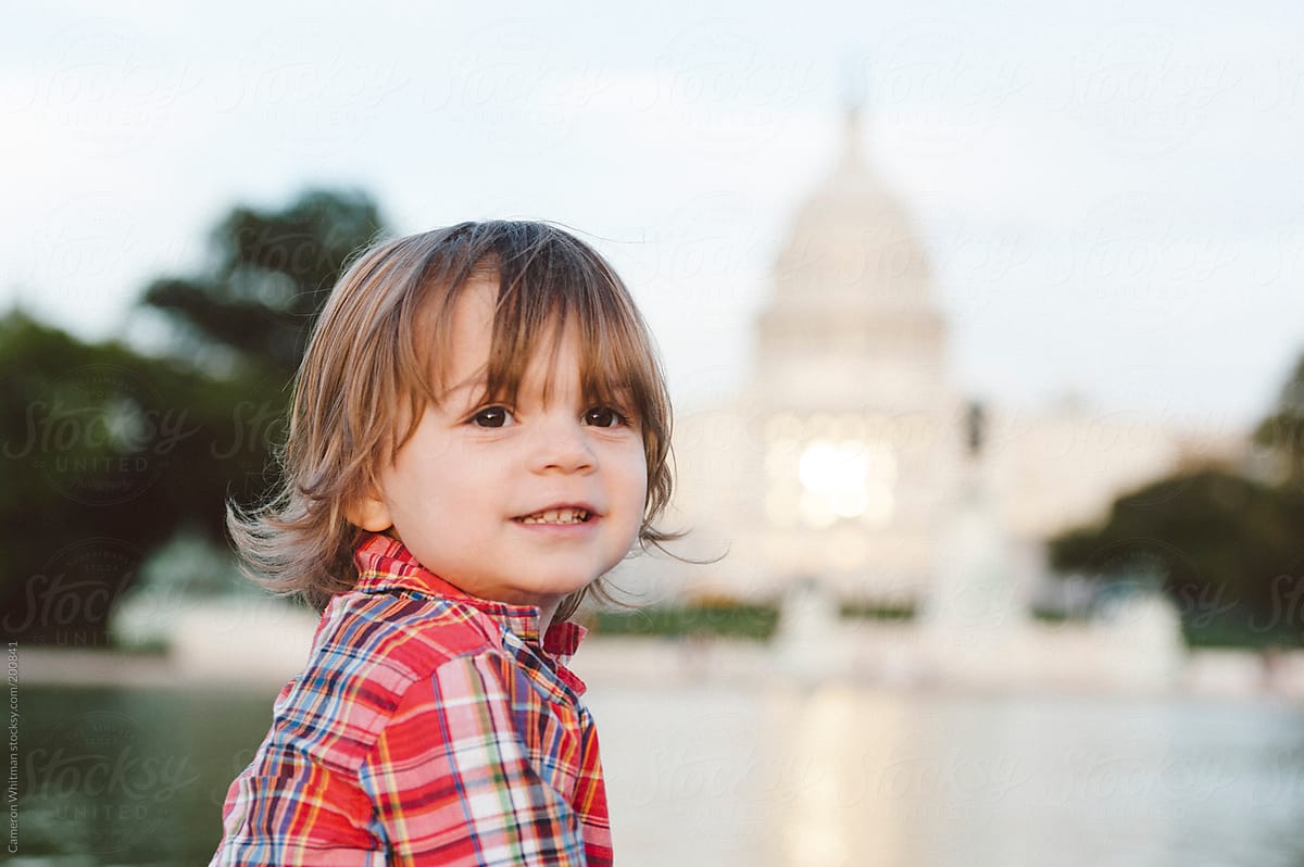 Young boy visiting the nations capitol, Washington DC