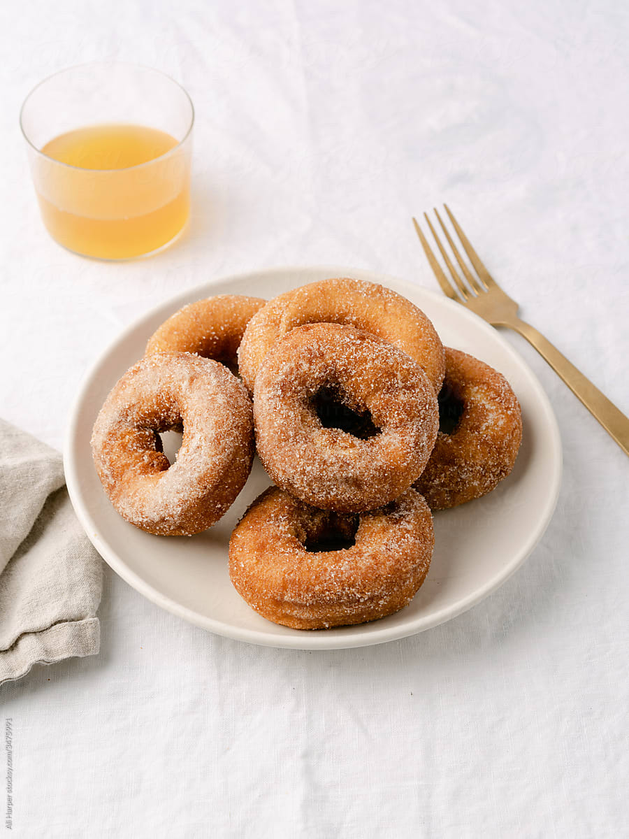 Cider donuts on a plate