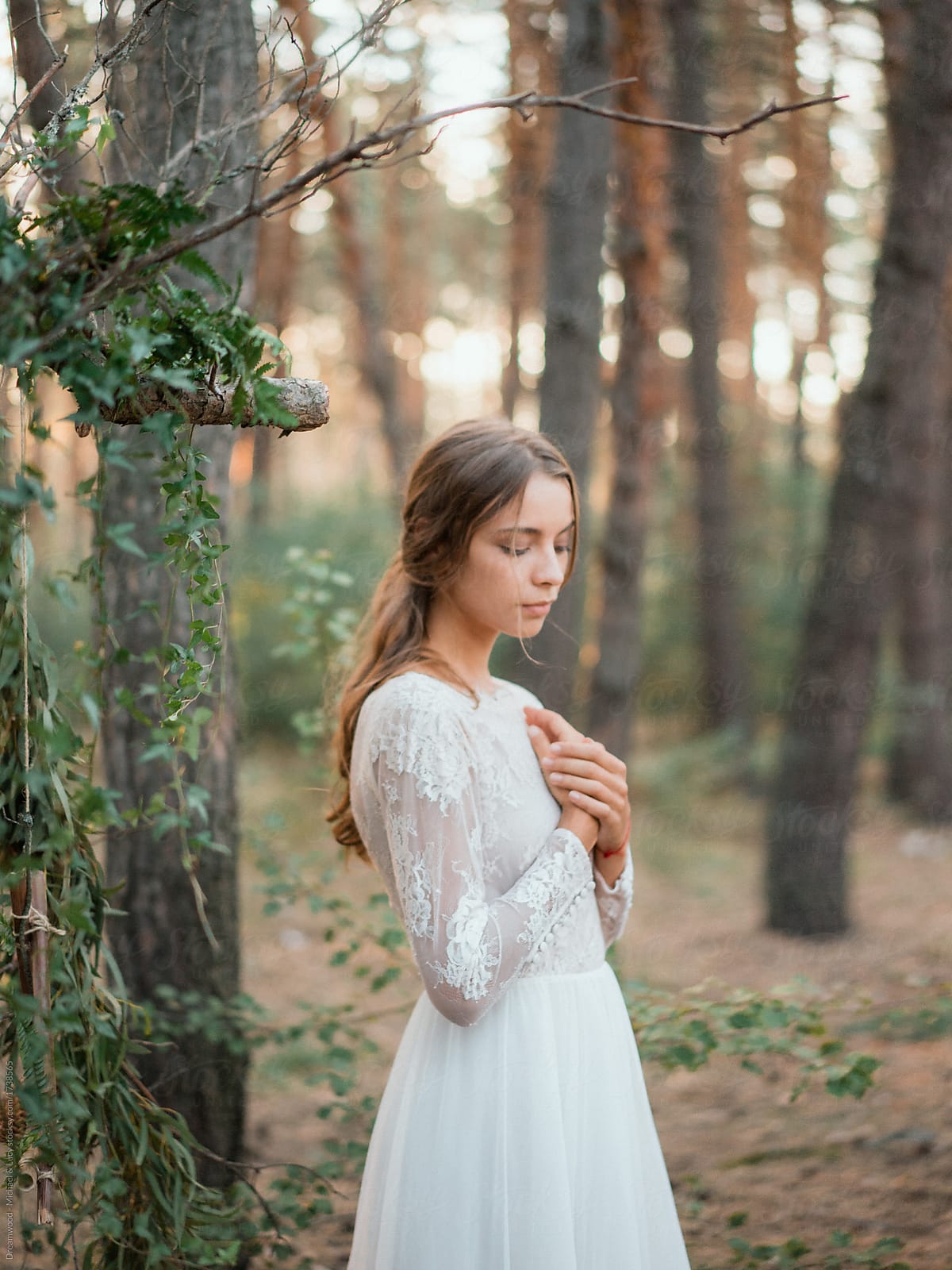 Sensual Model In Gentle Dress In Woods By Stocksy Contributor Dreamwood Photography Stocksy
