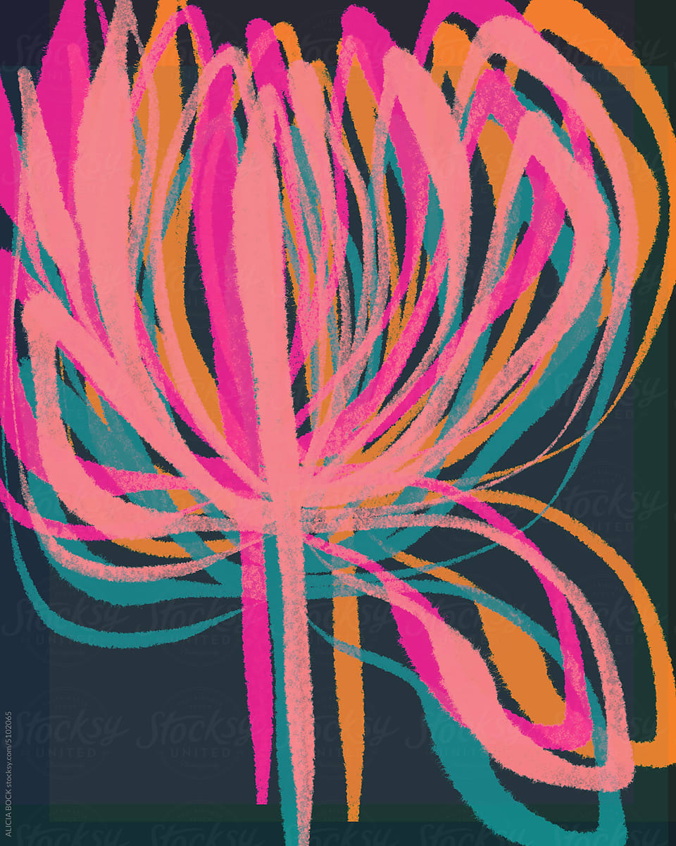 Abstract Layered Floral Art