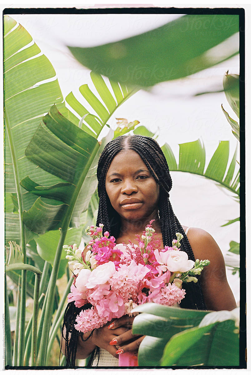 African Girl With Flowers