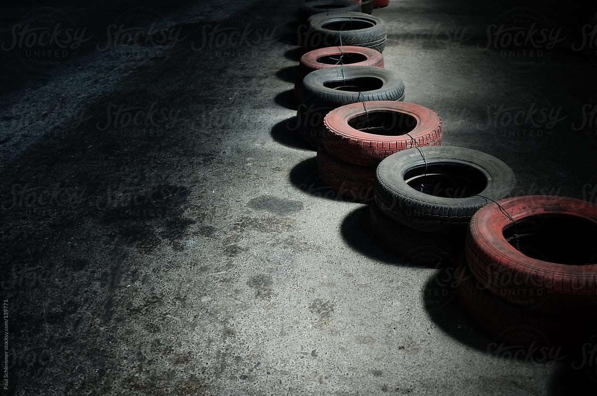 tires on a racing circuit