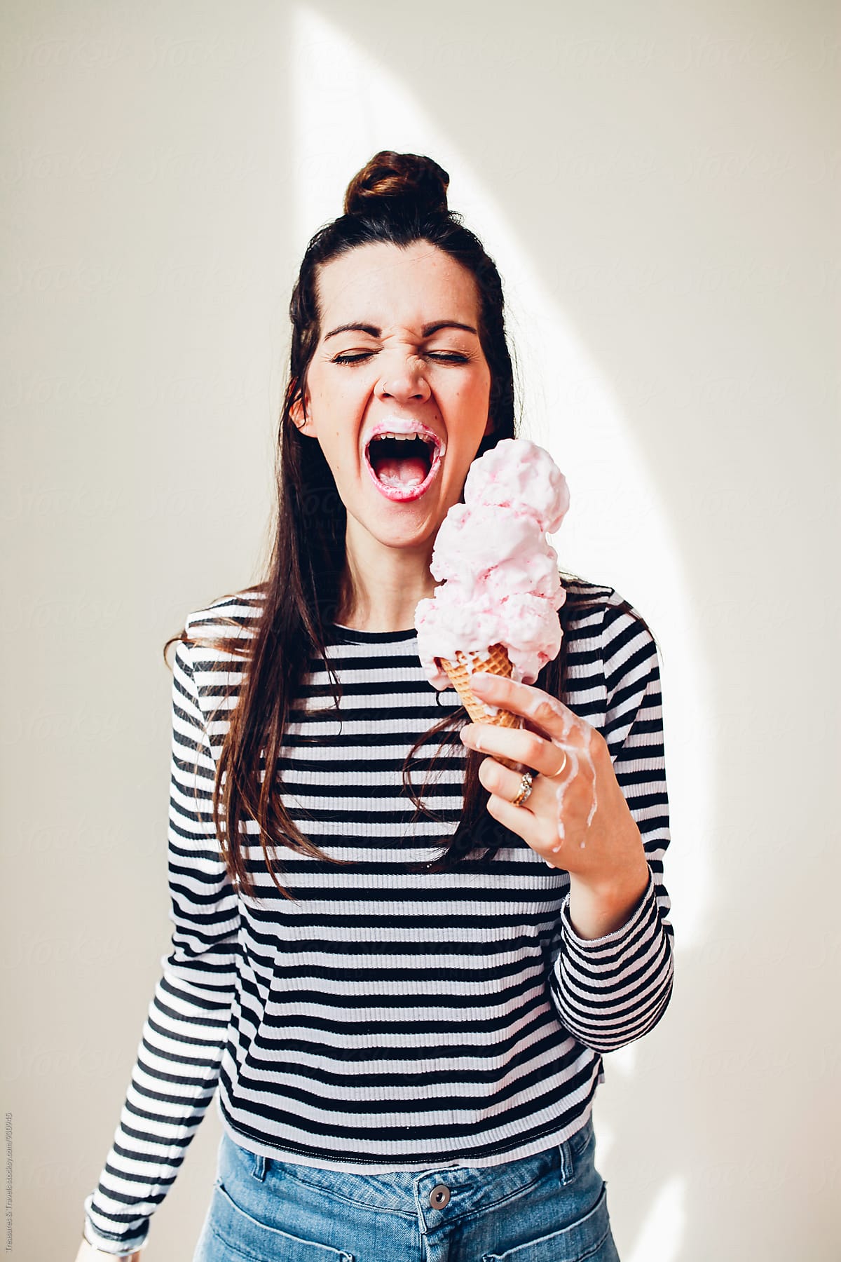 Girl Holding Ice Cream Cone By Treasures Travels