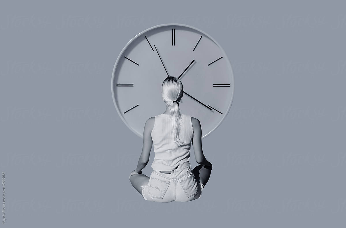 Woman Looking At The Clock