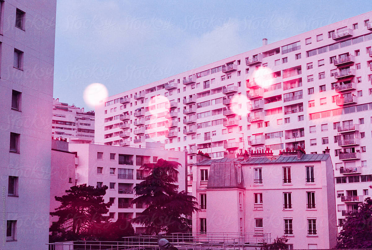 Surreal pink french apartments