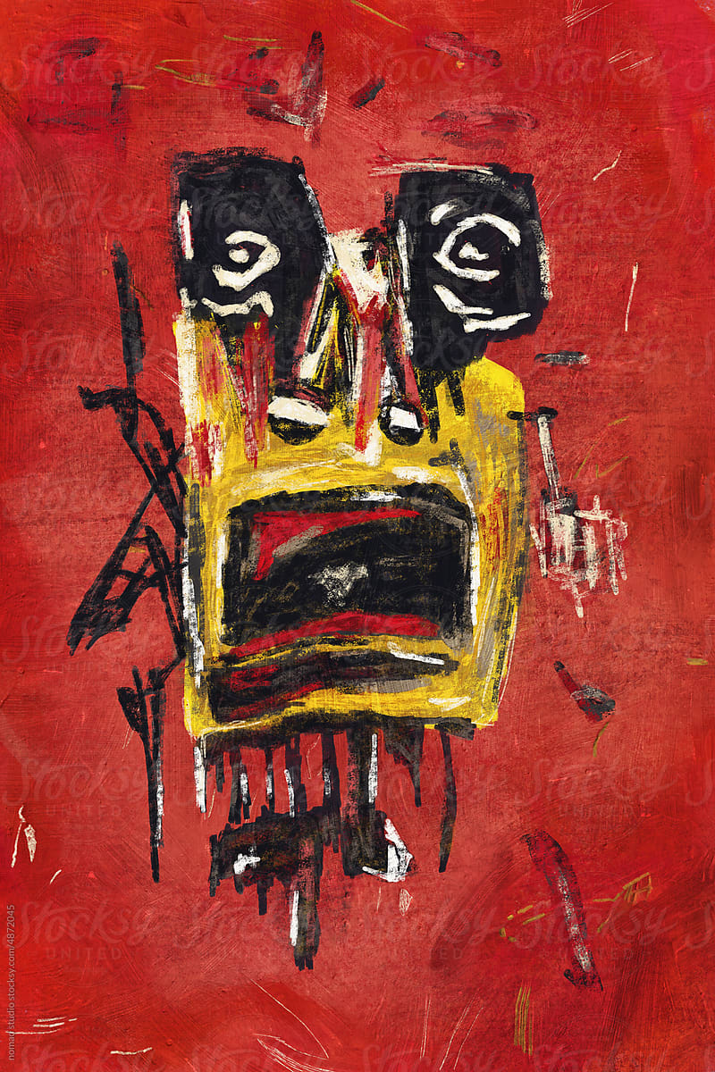 abstract illustration of a man in fear
