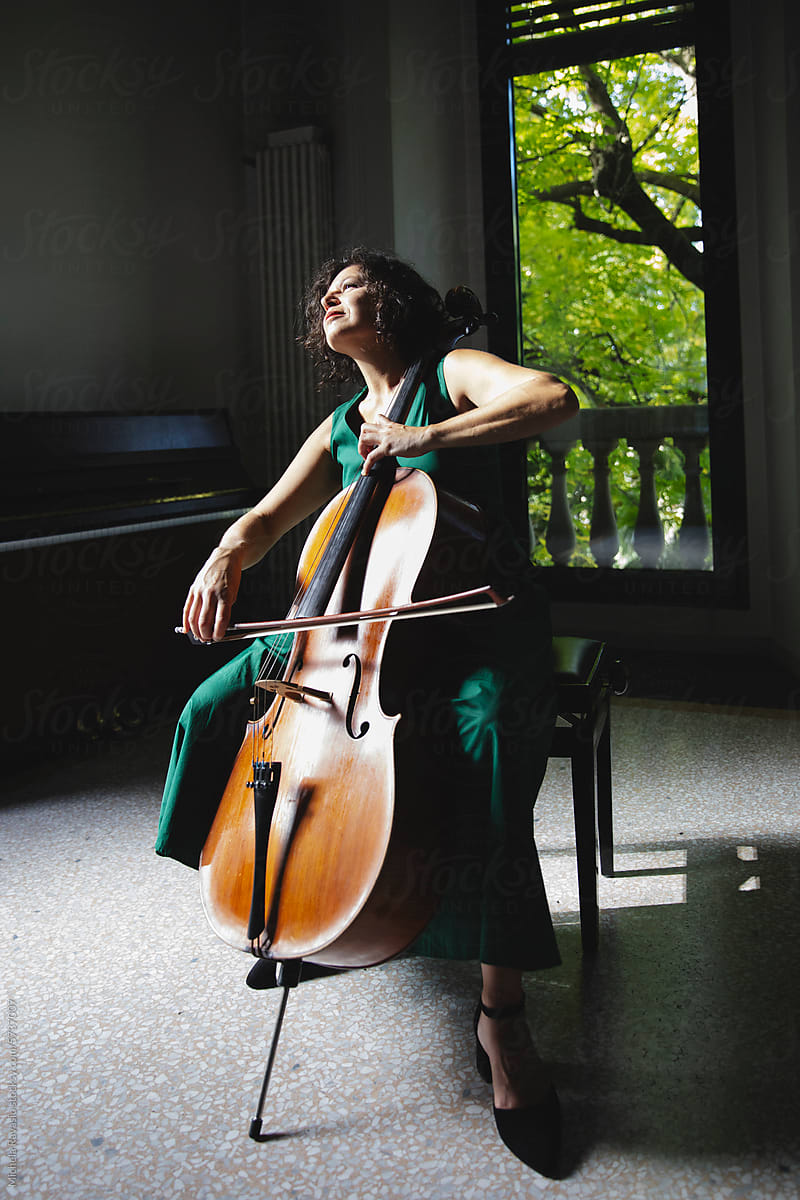 Woman playing the cello