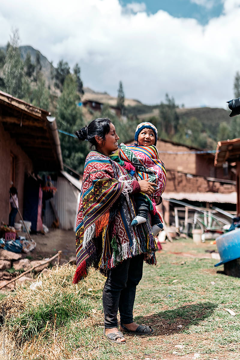 Peruvian Mom With Her Child