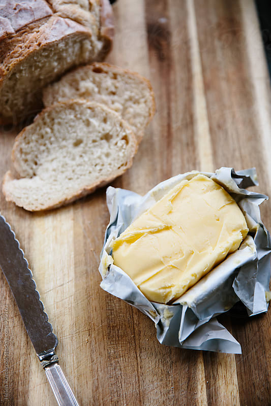 Grass-fed butter and fresh bread