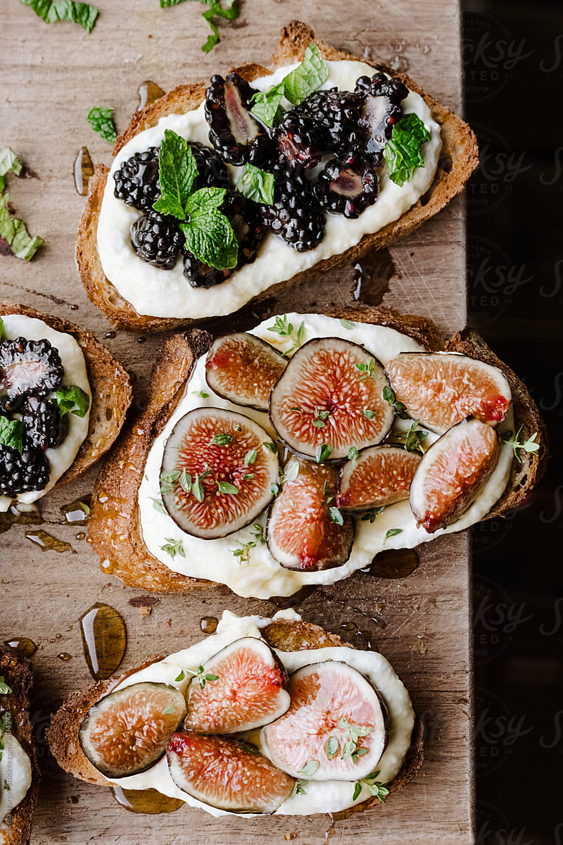 Figs and Berries on Toast