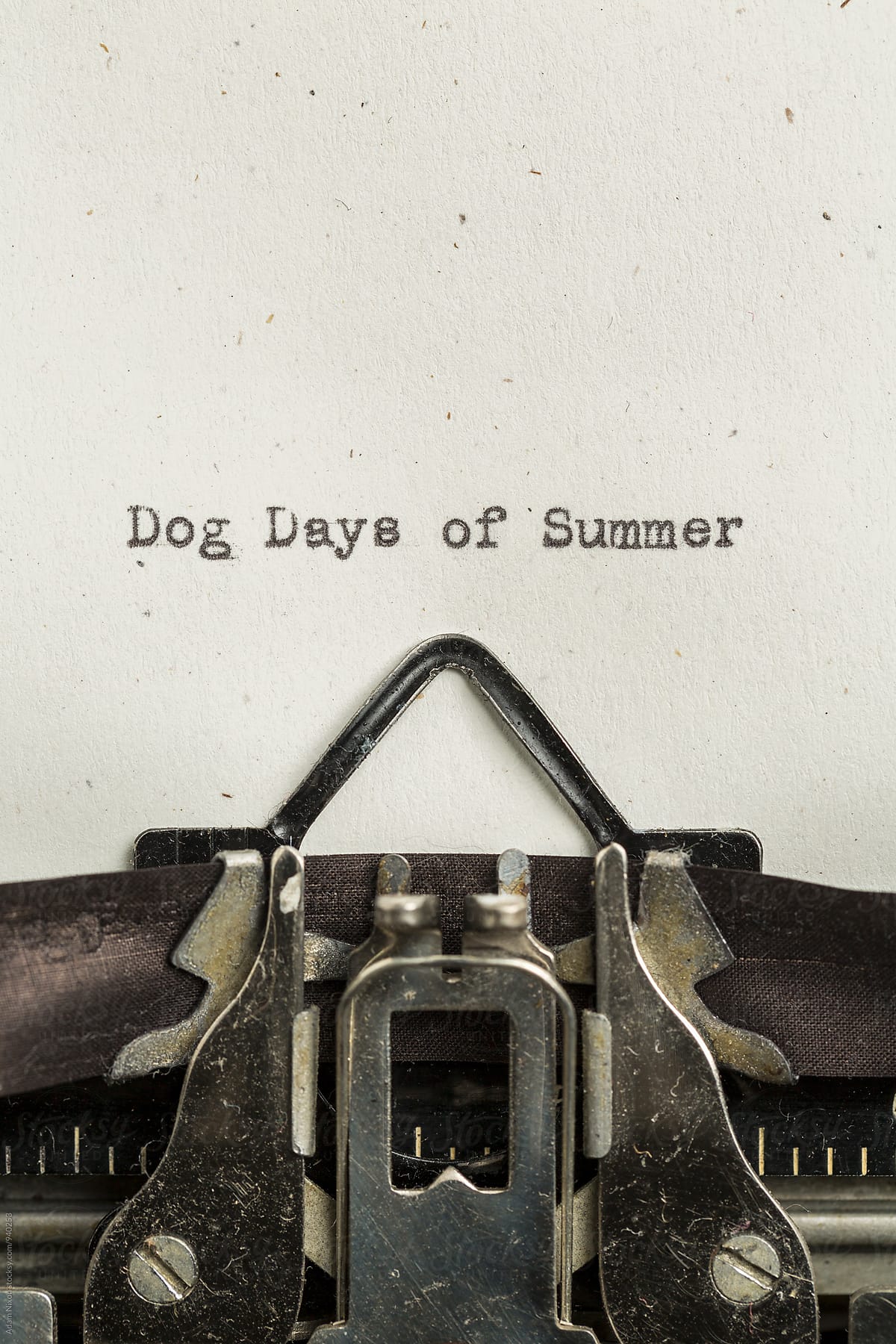 Dog Days of Summer typed on a vintage typewriter