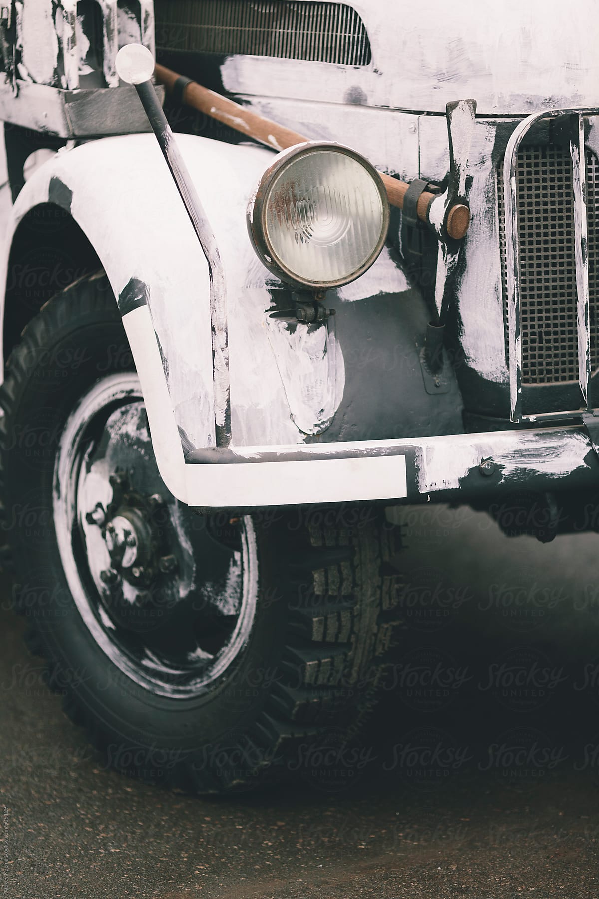 closeup of a german vintage car