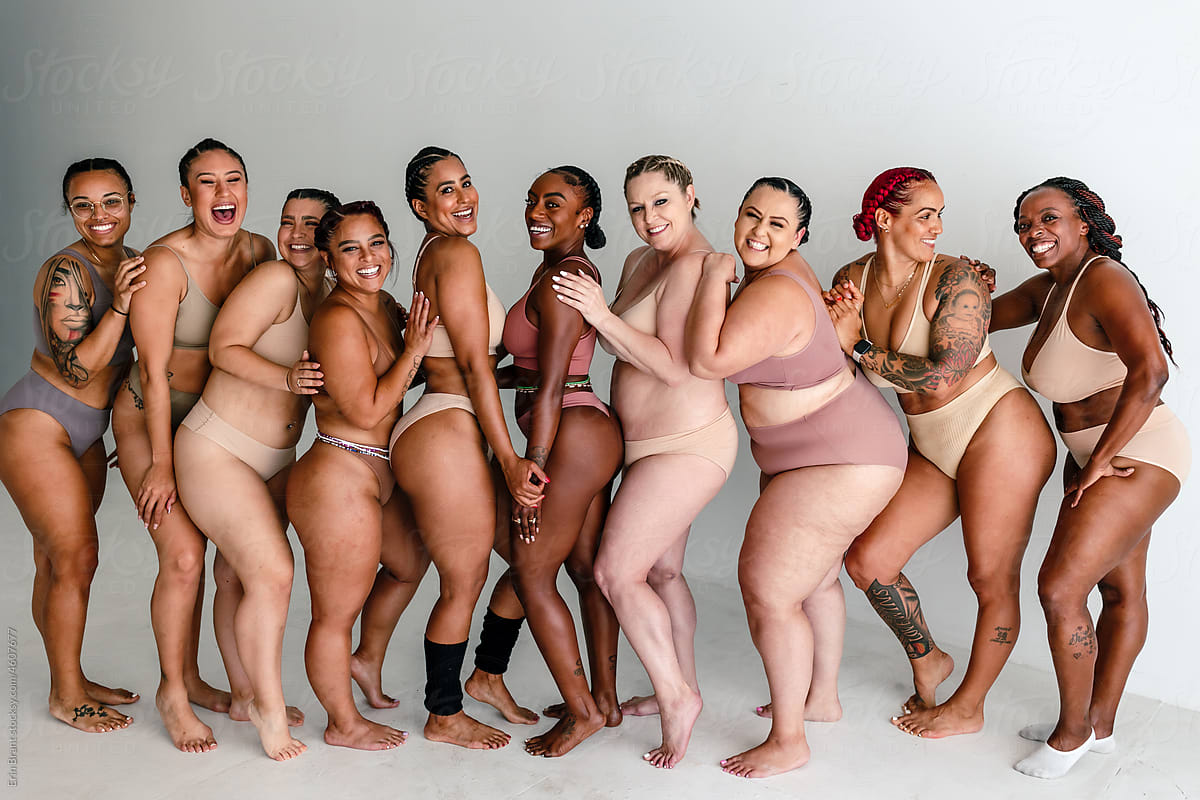 Women Together In Underwear Celebrate Their Bodies by Stocksy