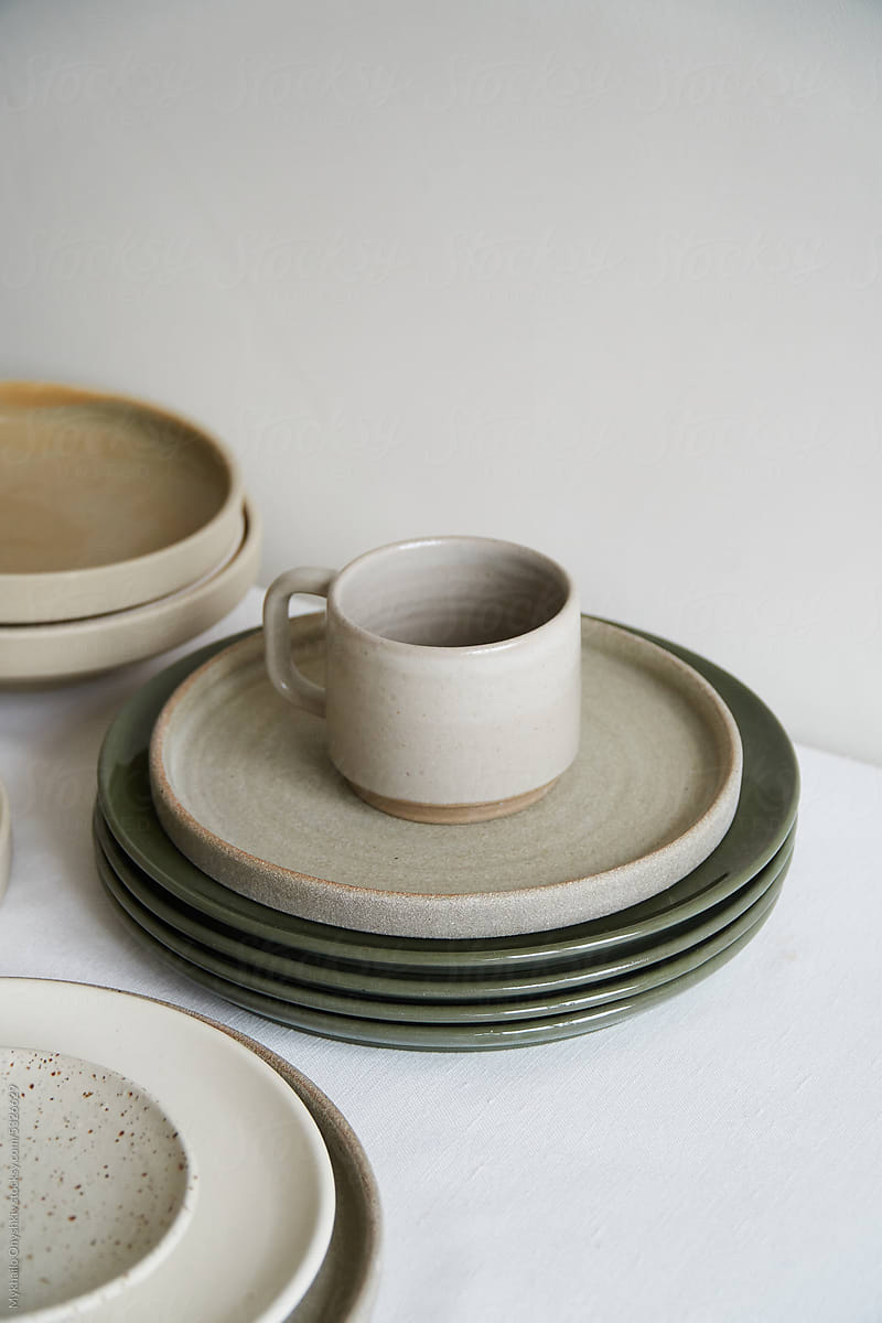 Minimalist Ceramic Mug and Plate Set