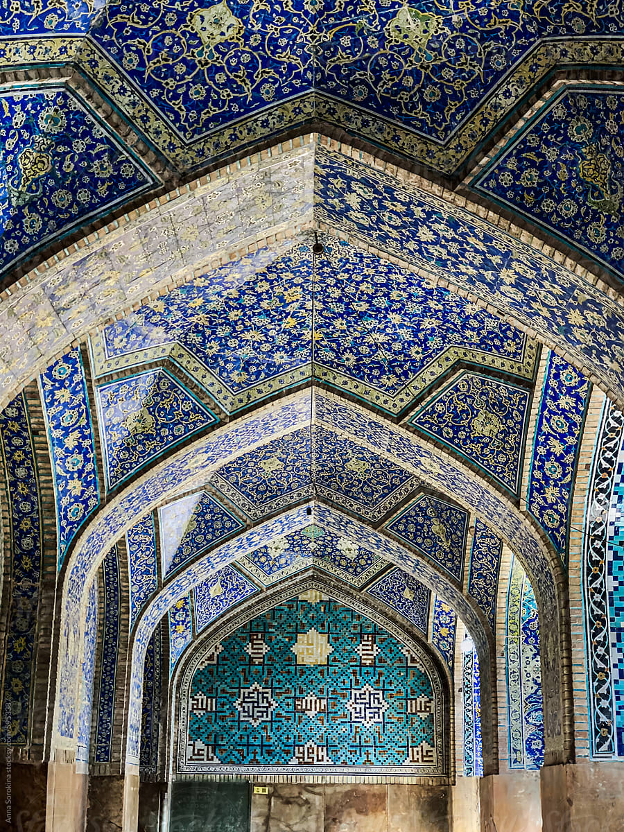 Persian Blue Tilework in Isfahan Mosque