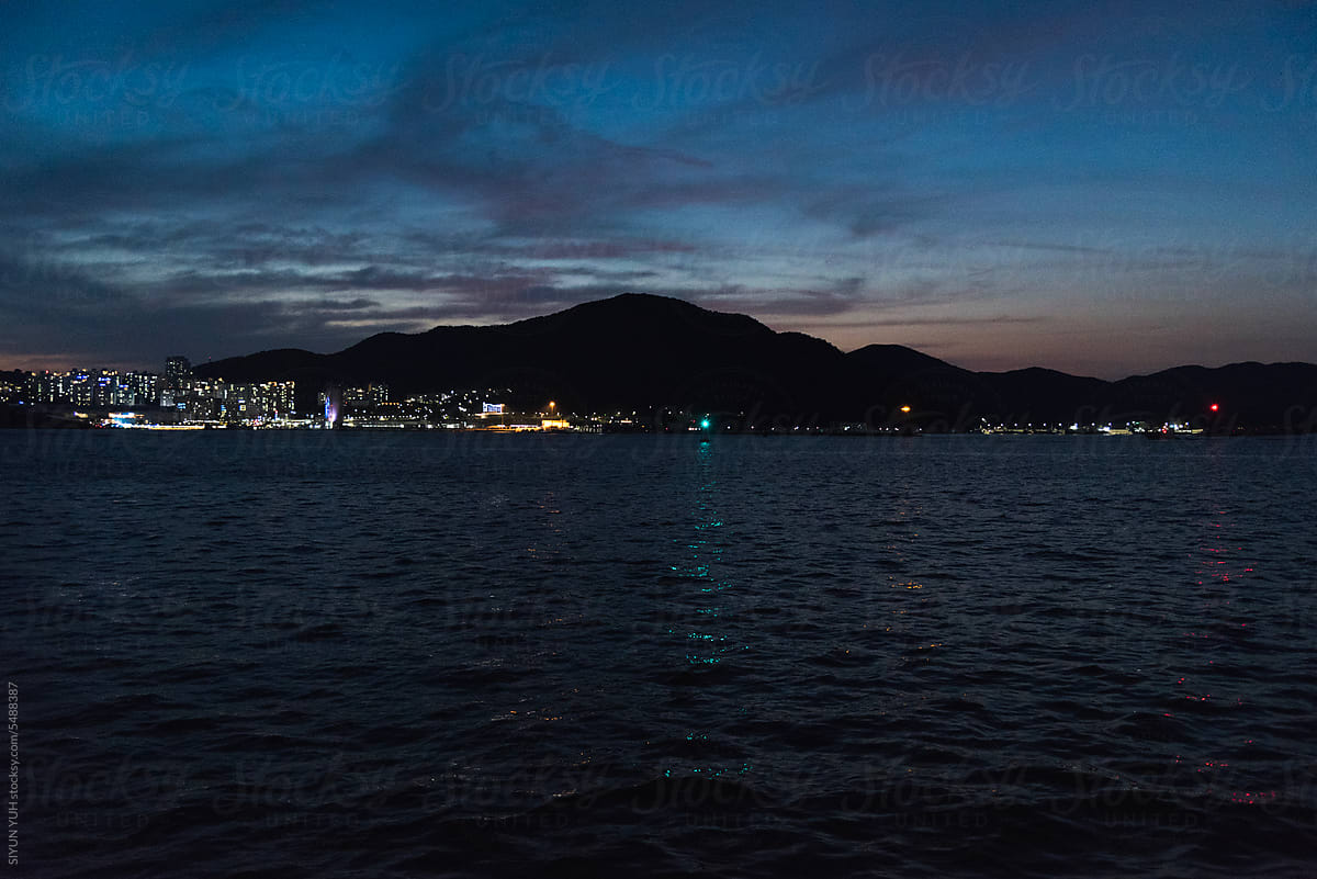 Evening view of Yeosu, South Jeolla Province, South Korea