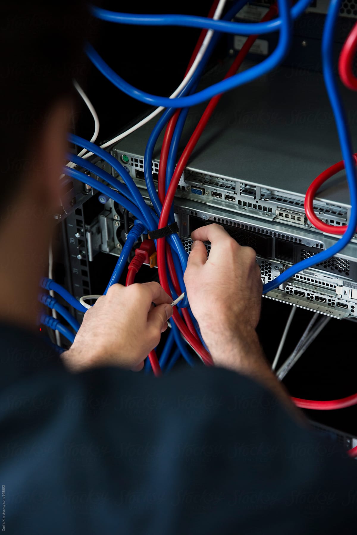 IT Computer Expert Working On Network Server