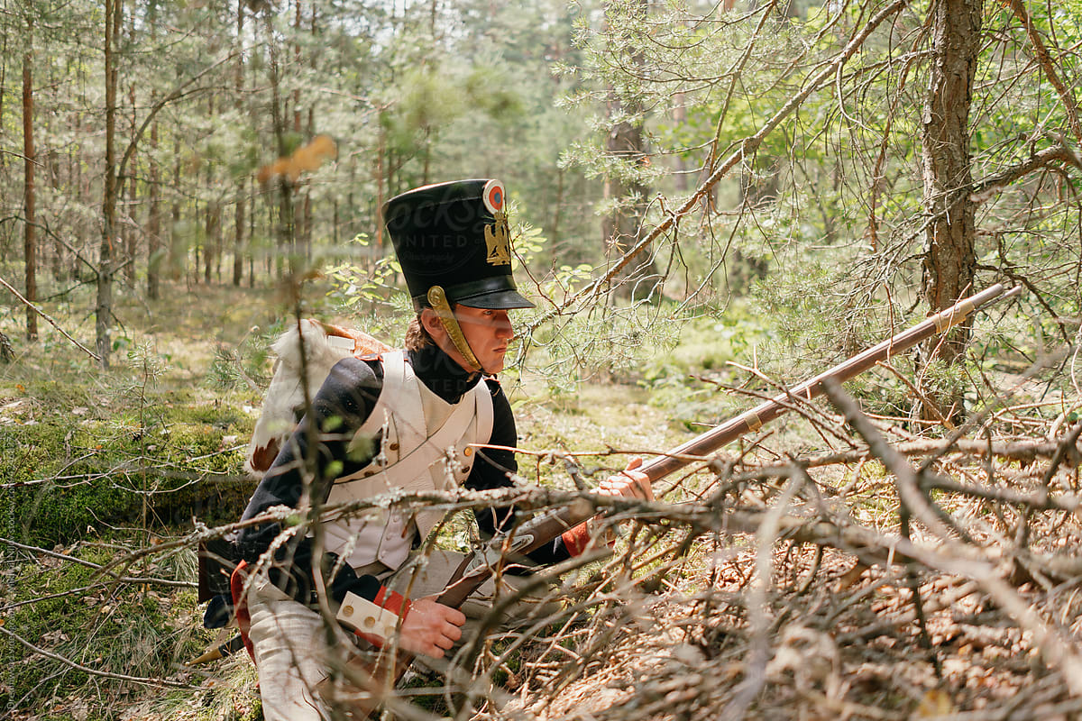 French army soldiers in the forest