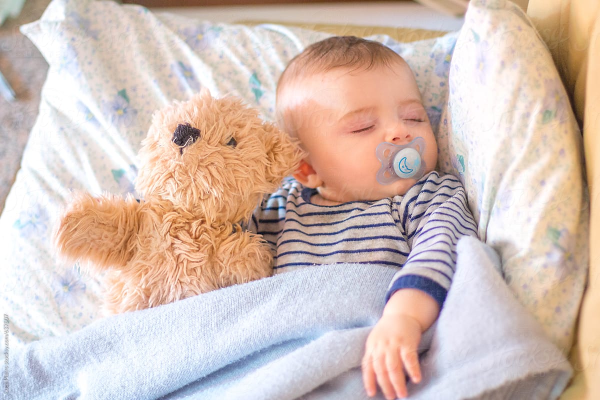 cute baby with teddy