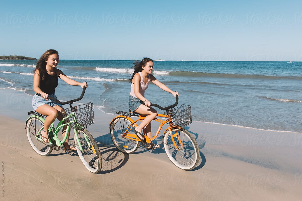 girls riding bicycles