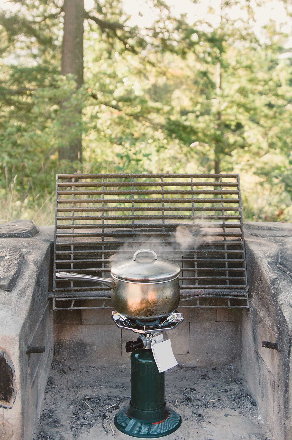 pot on camp stove