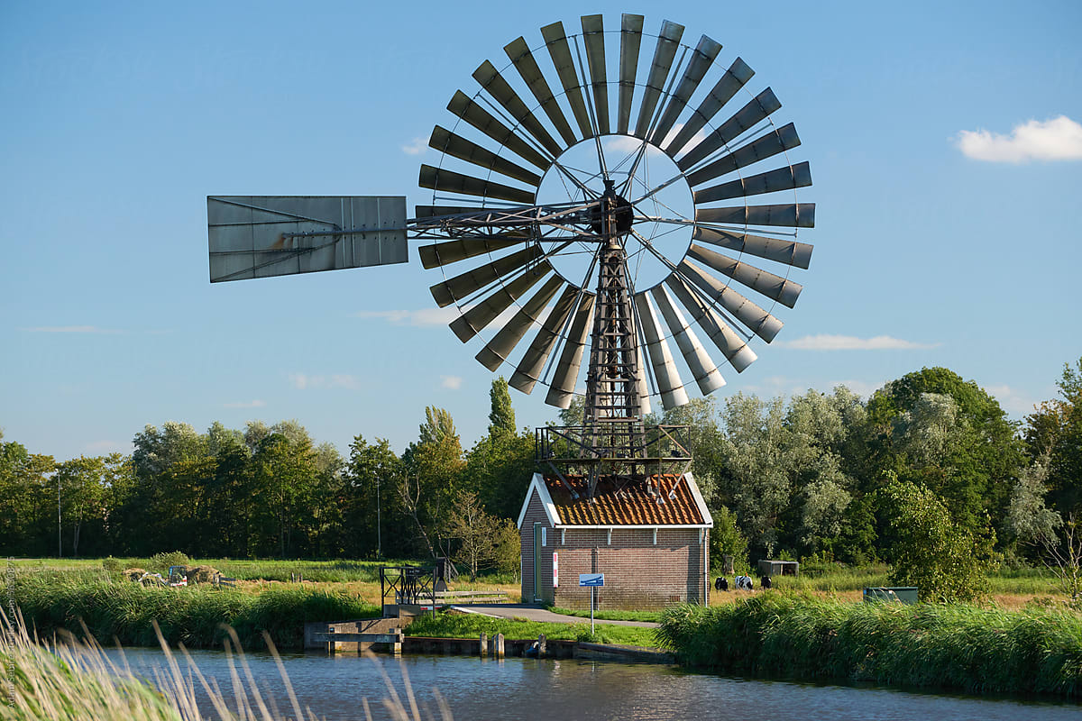 Traditional mechanical pumping windmill or windpump - renewables
