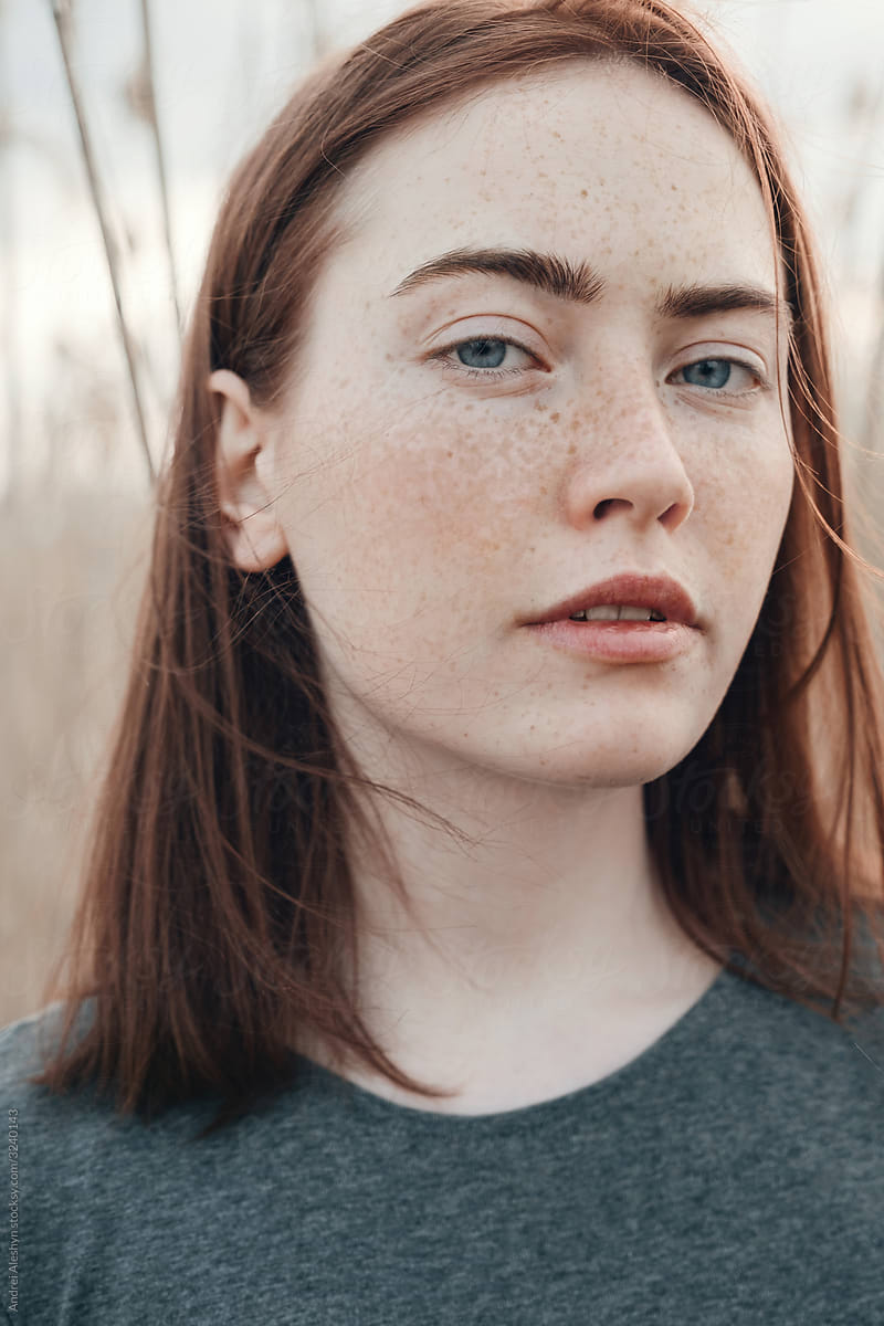 Portrait Of A Girl With Freckles By Stocksy Contributor Andrei