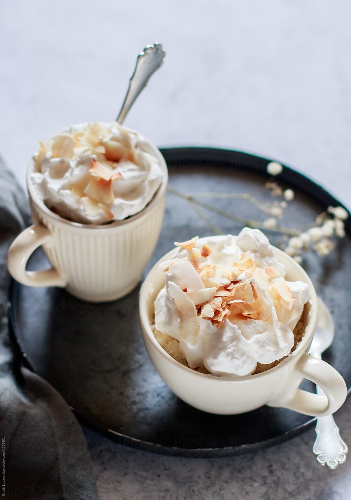Coconut cake in a cup