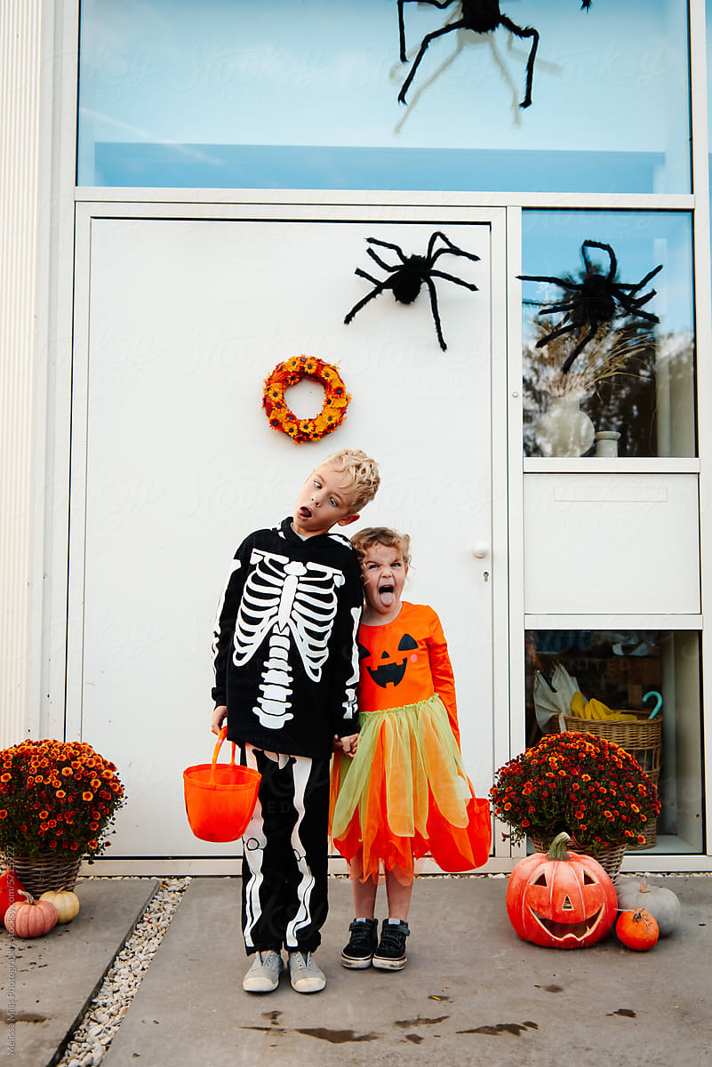 Halloween costumes and decor, ready for trick or treat
