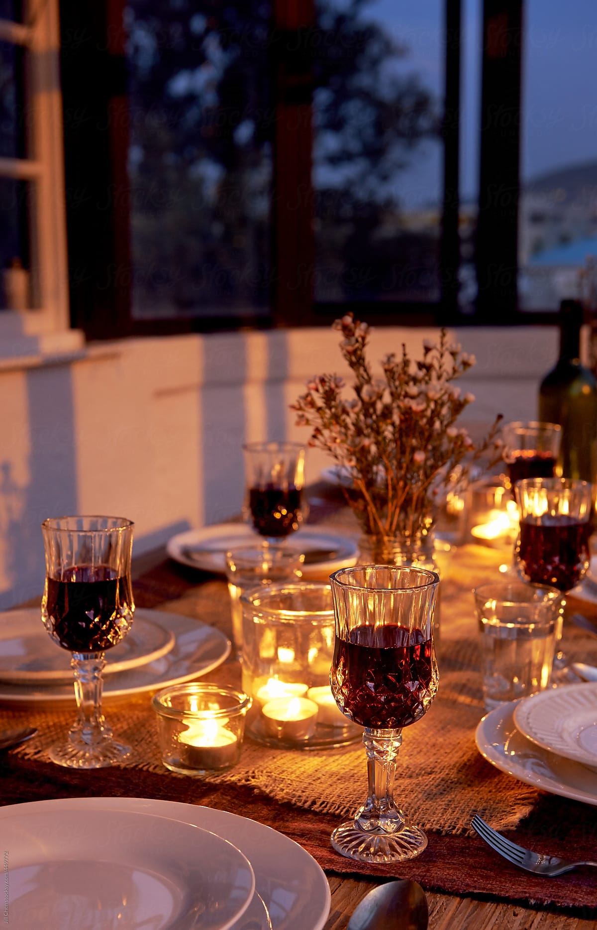 Dinner party table setting