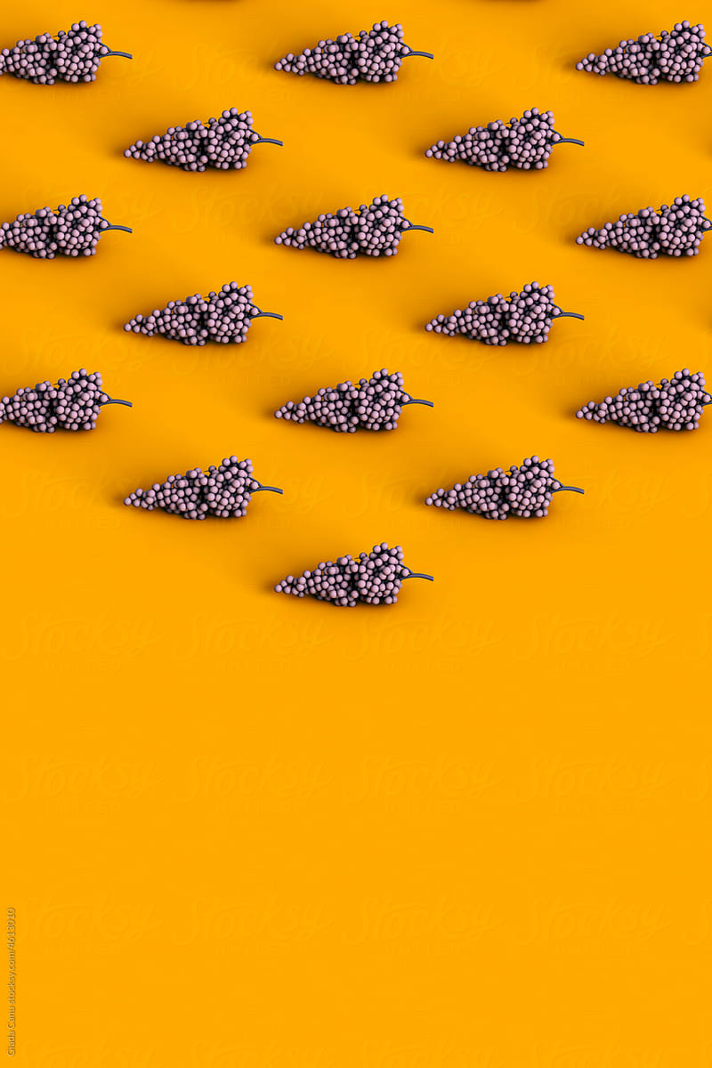 isometric view of many grapes