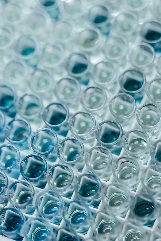 Glass Tubes with Fluids Background