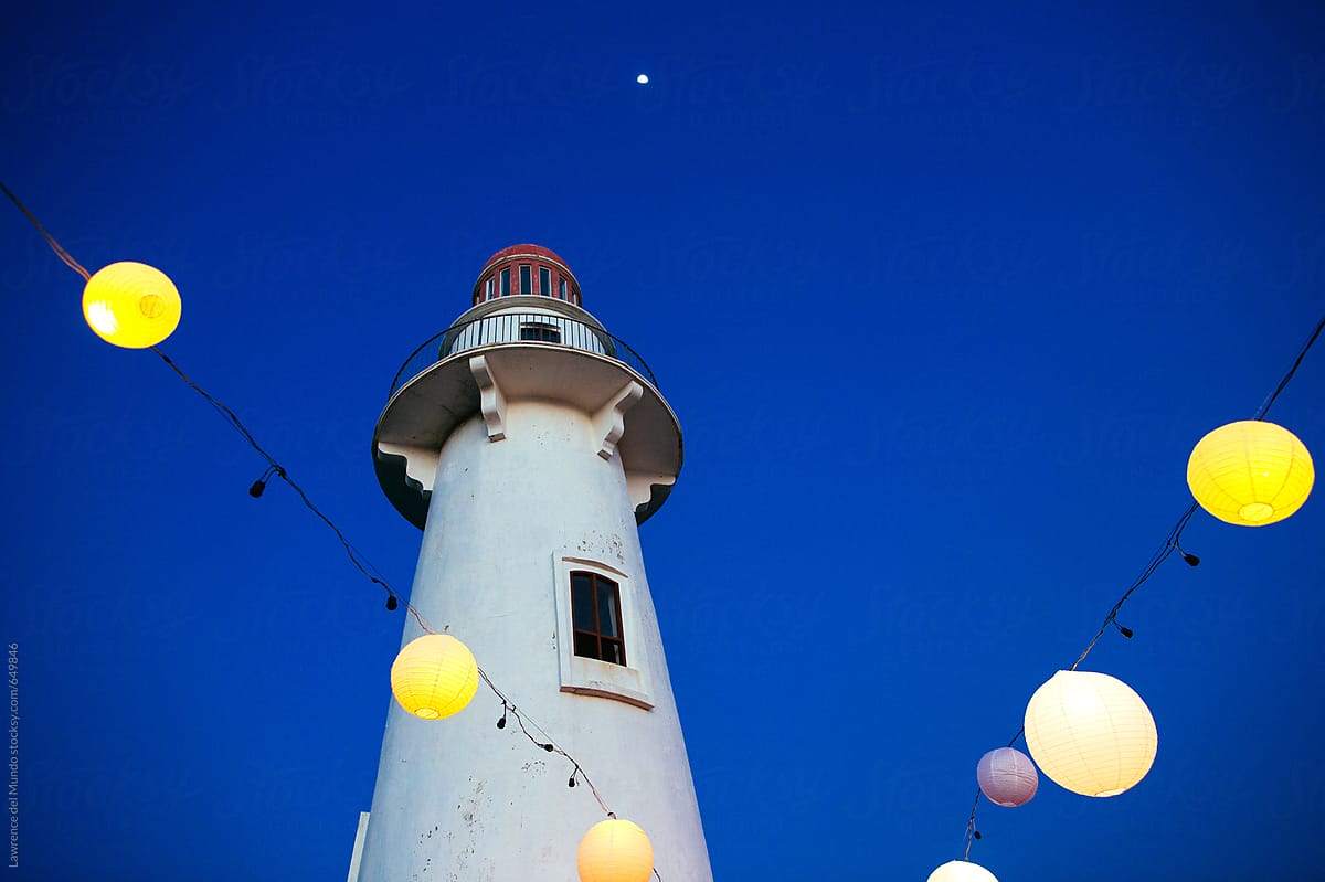 Illumination by lighthouse, lanterns, and moonlight