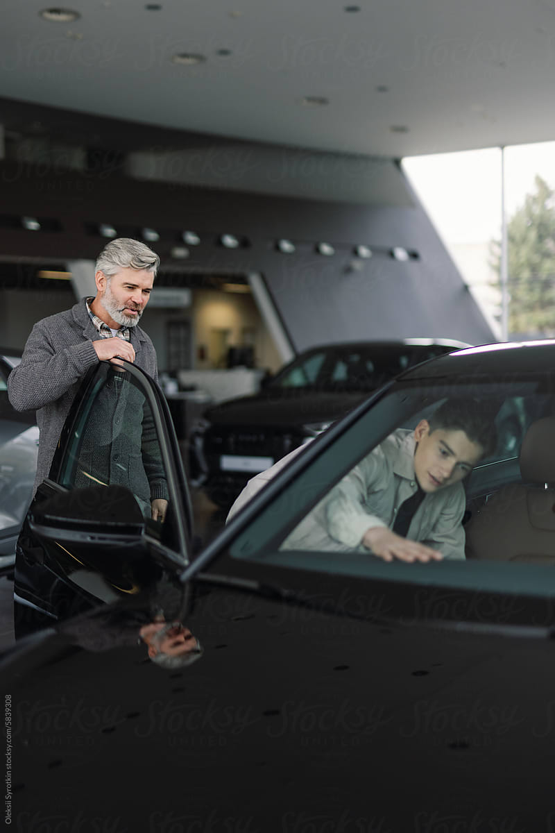 Clients car gallery exploring inside car driver sear dashboard