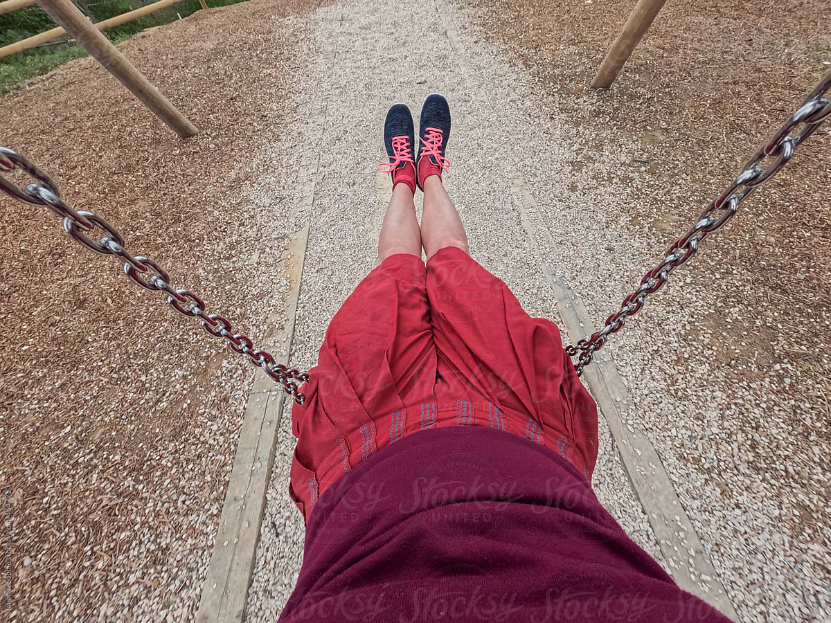 POV of person on a swing