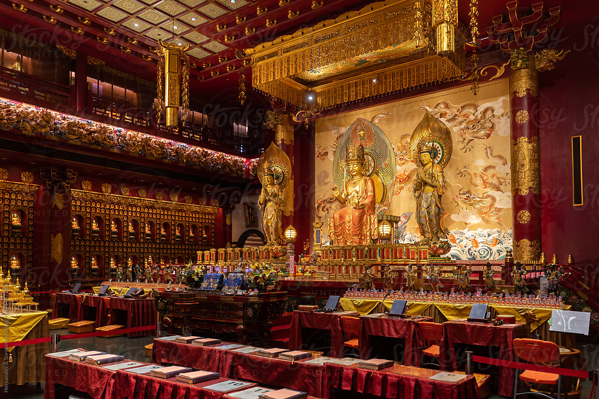 View Inside Of Buddha Tooth Relic Temple