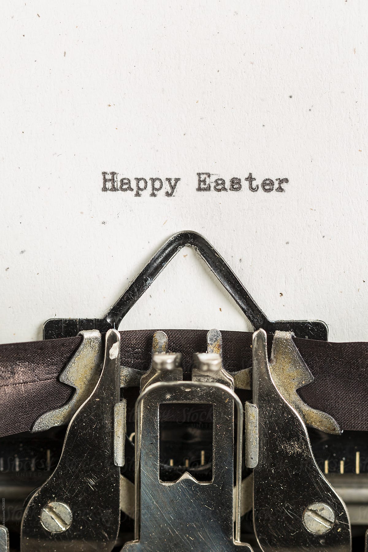 Happy Easter typed on a vintage typewriter