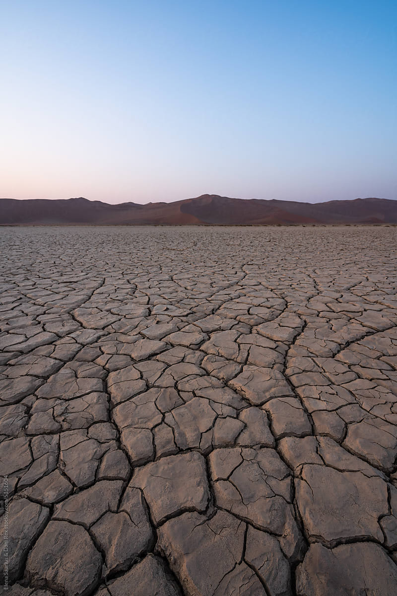 Dry ground textures in Namib desert, Namibia, Africa