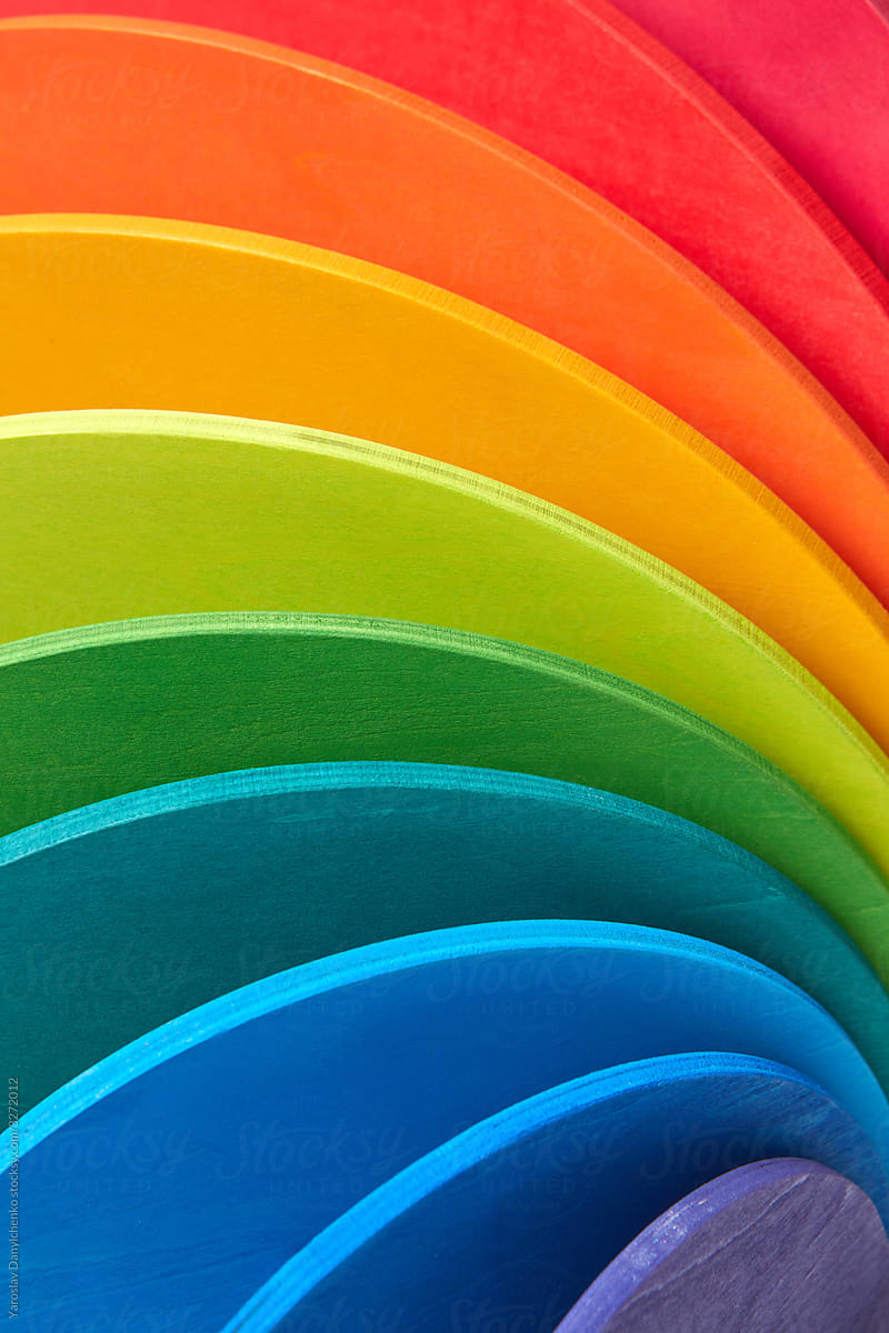 Background from wooden rainbow colored boards.