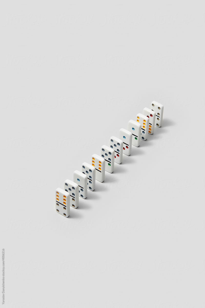 Dominoes in line