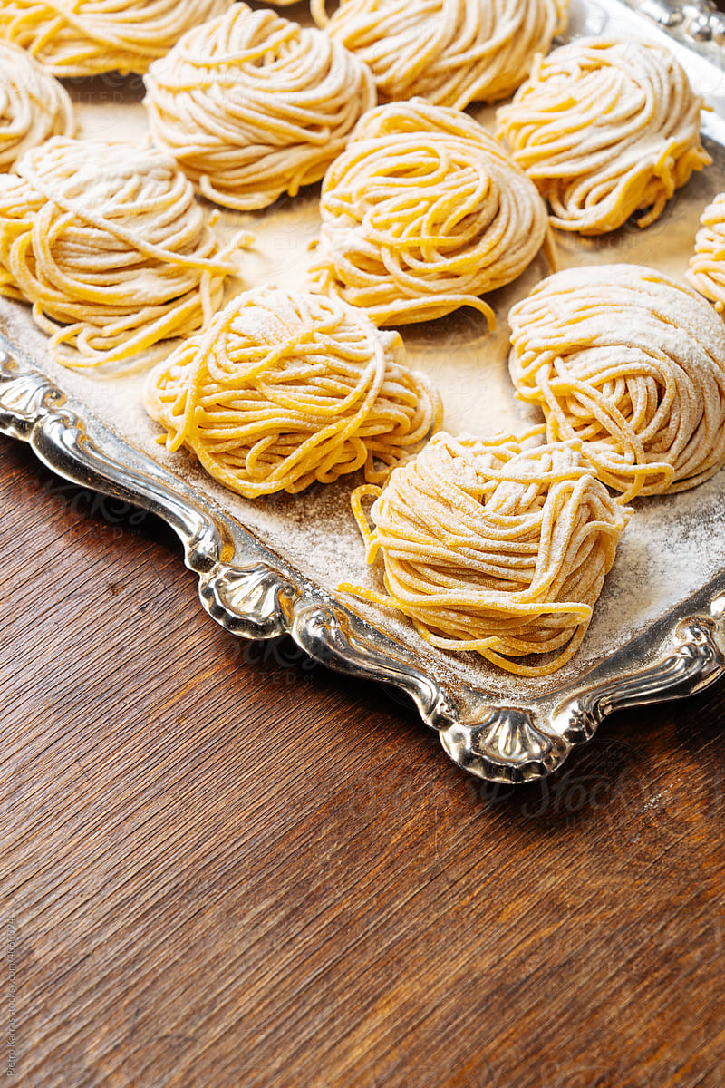 Batch of handmade fresh pasta