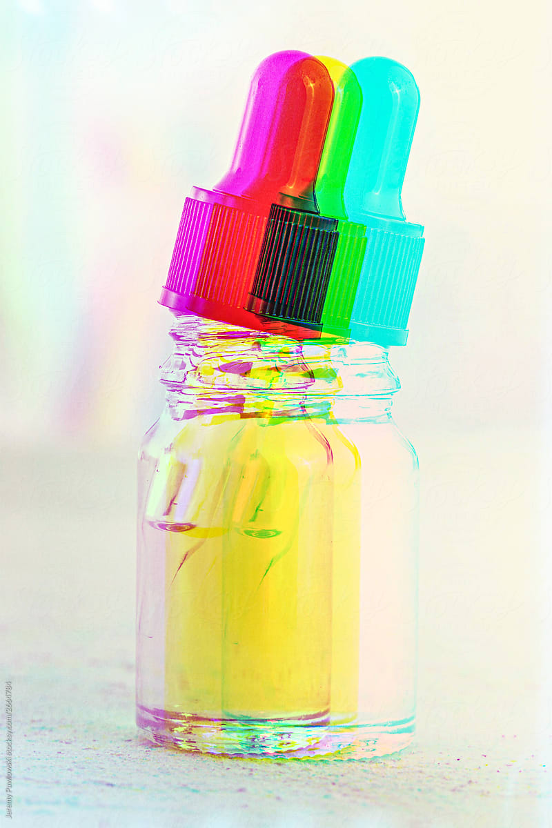 Colorful CBD Oil Bottle