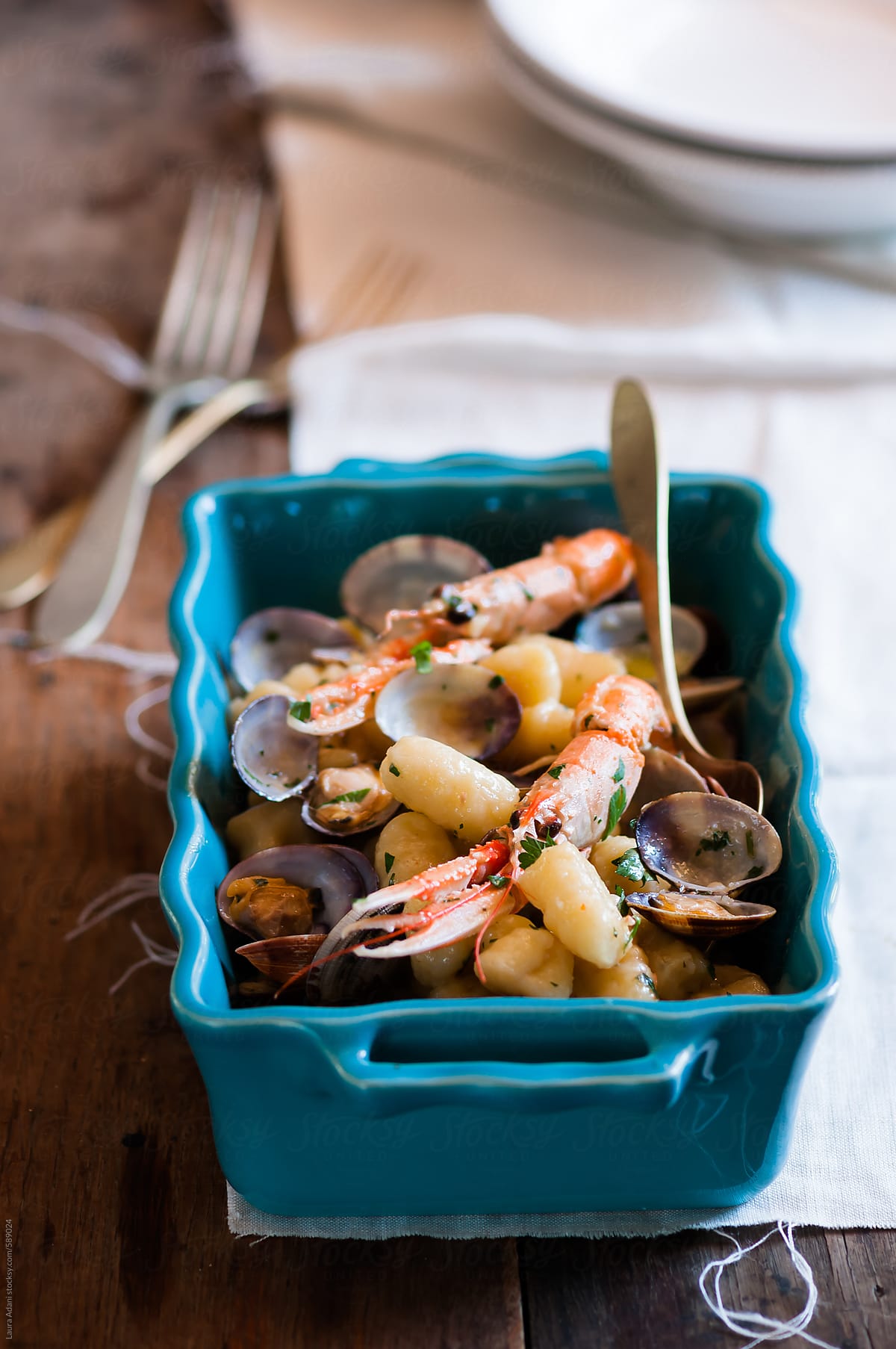 gnocchi with shrimp and clams