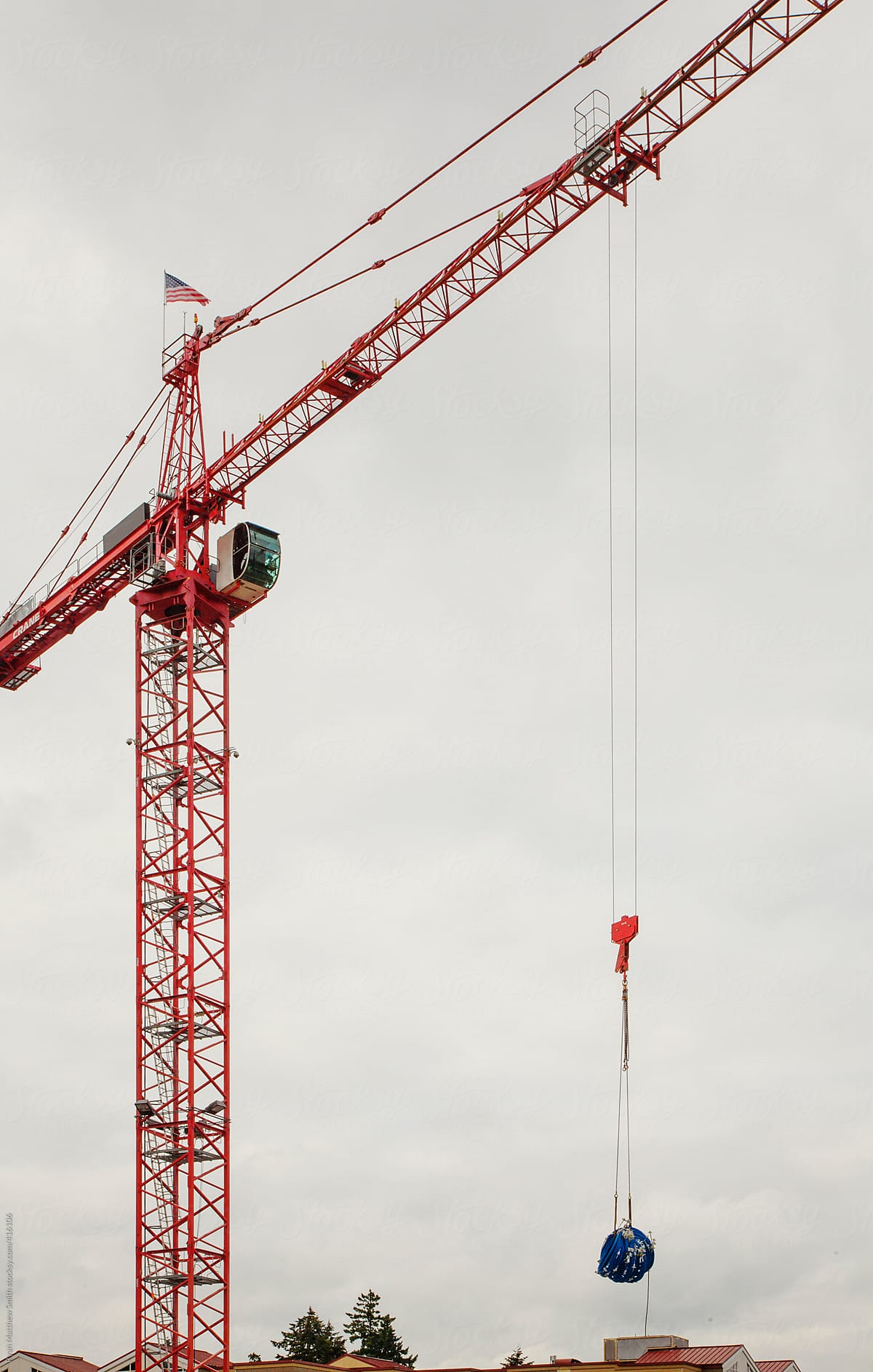 Red Construction Crane