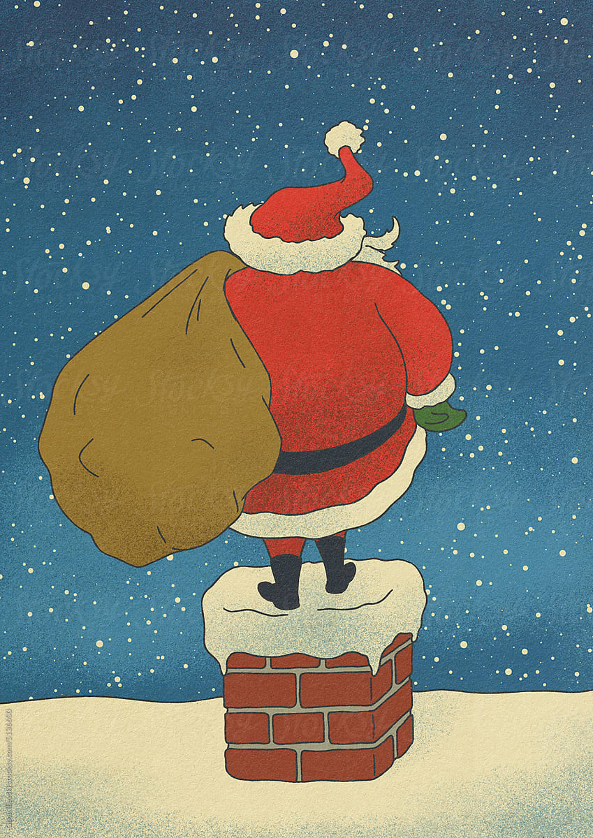 Santa Claus And Snow Illustration